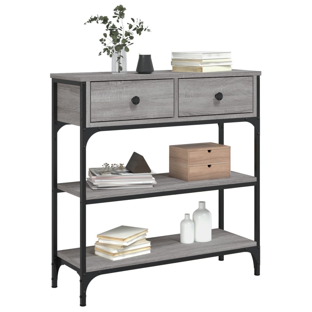 konsolbord 72,5x25x75 cm konstrueret træ grå sonoma-eg