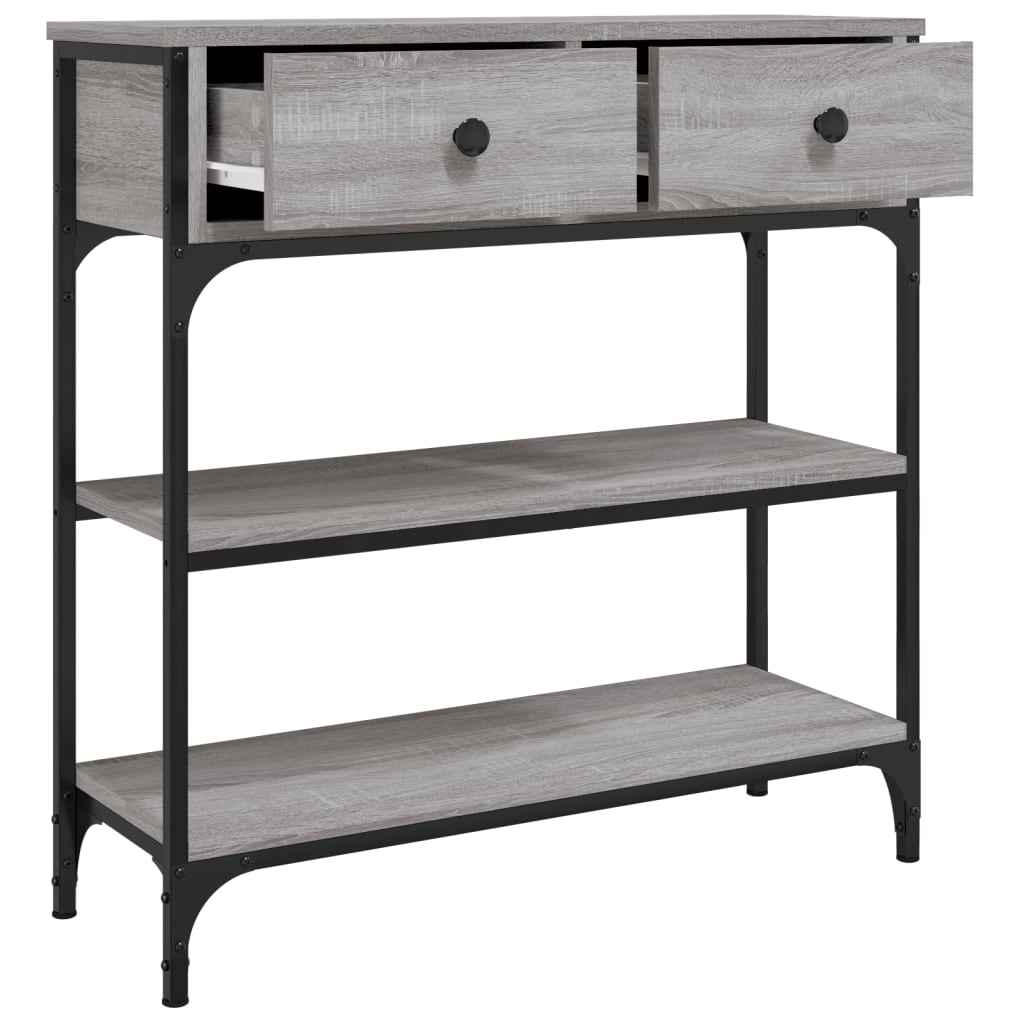 konsolbord 72,5x25x75 cm konstrueret træ grå sonoma-eg