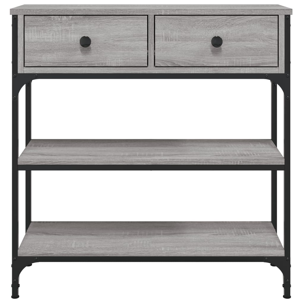 konsolbord 72,5x25x75 cm konstrueret træ grå sonoma-eg