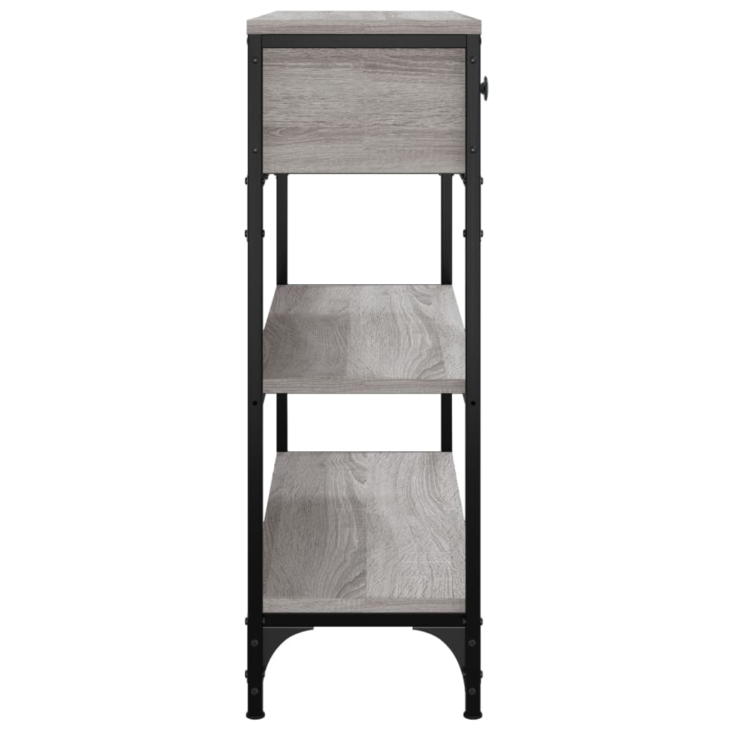 konsolbord 72,5x25x75 cm konstrueret træ grå sonoma-eg