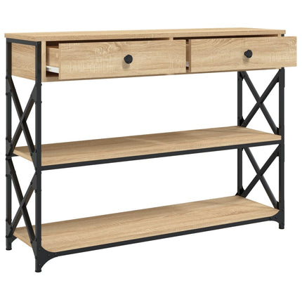 konsolbord 100x28x75 cm konstrueret træ sonoma-eg