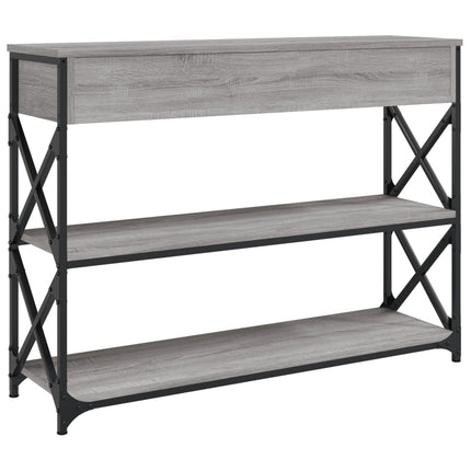 konsolbord 100x28x75 cm konstrueret træ grå sonoma-eg