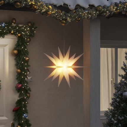 juledekoration med LED-lys foldbar 57 cm hvid