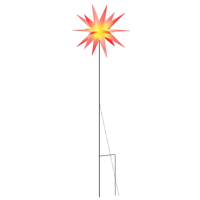 julelys med jordspyd og LED foldbar 57 cm rød