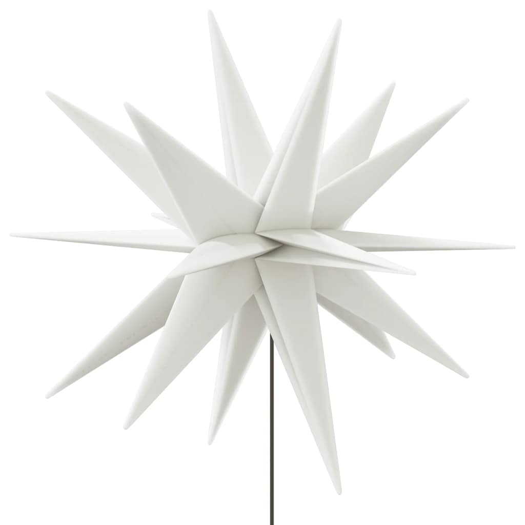 juledekoration med LED-lys og jordspyd foldbar 57 cm hvid