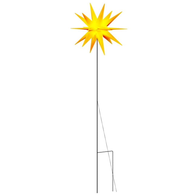 juledekoration med LED-lys og jordspyd foldbar 57 cm gul
