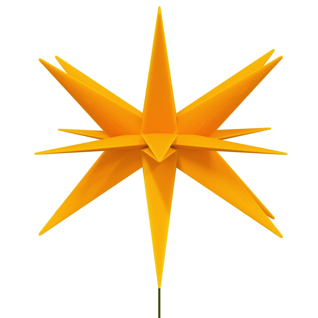 juledekoration med LED-lys og jordspyd foldbar 57 cm gul