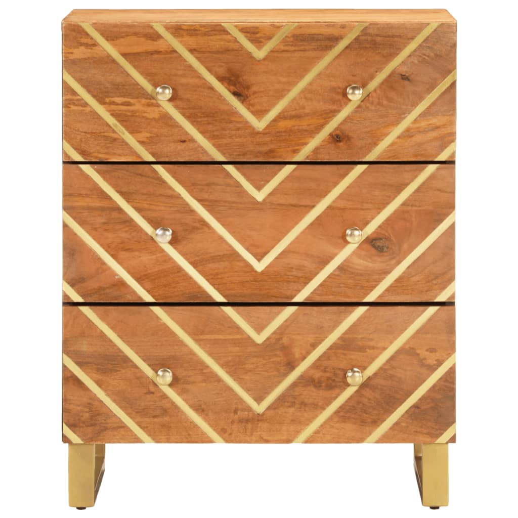 skænk 60x33,5x75 cm massivt mangotræ brun og sort