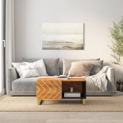 sofabord 80x50x40 cm massivt mangotræ brun og sort