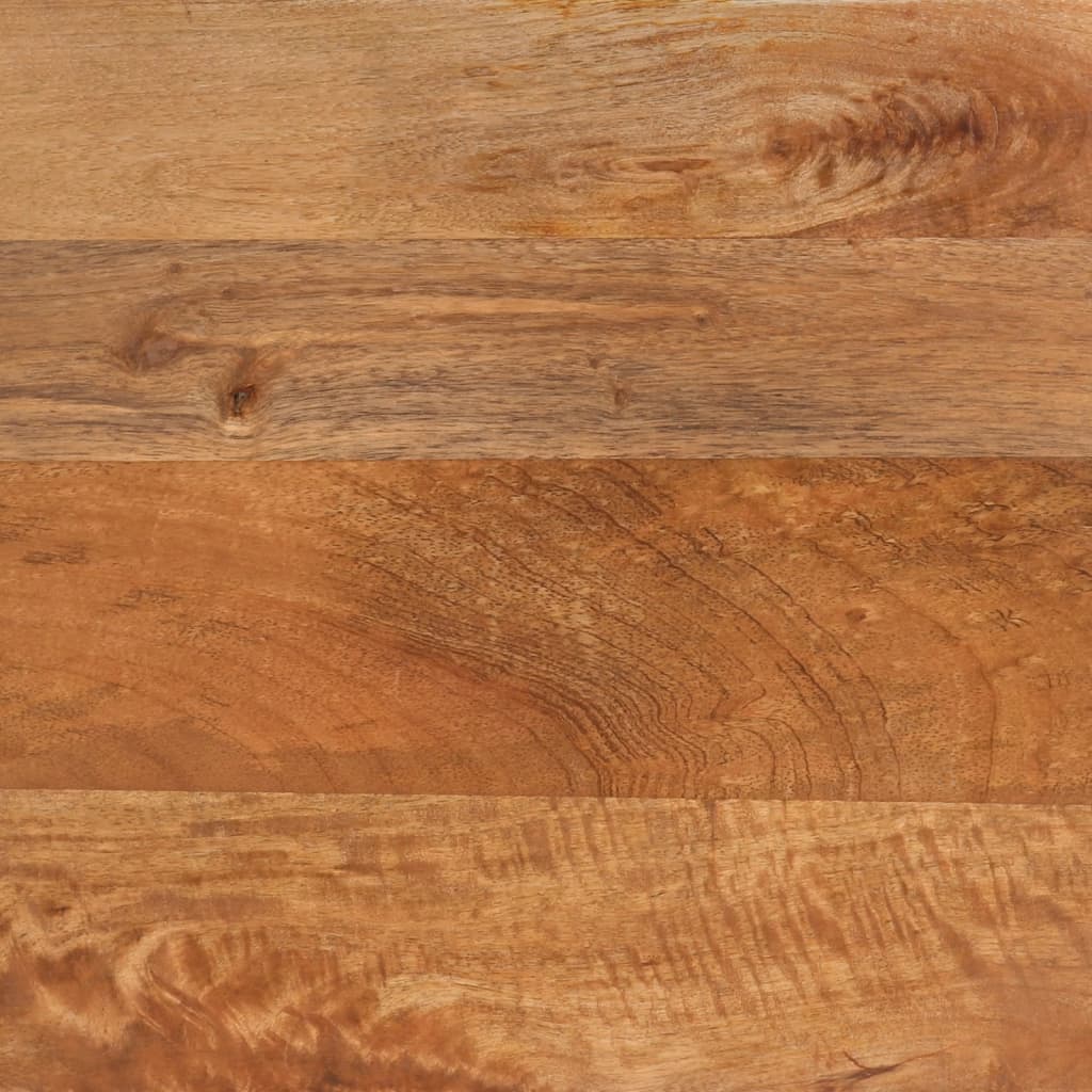 sengebord massivt mangotræ brun og sort