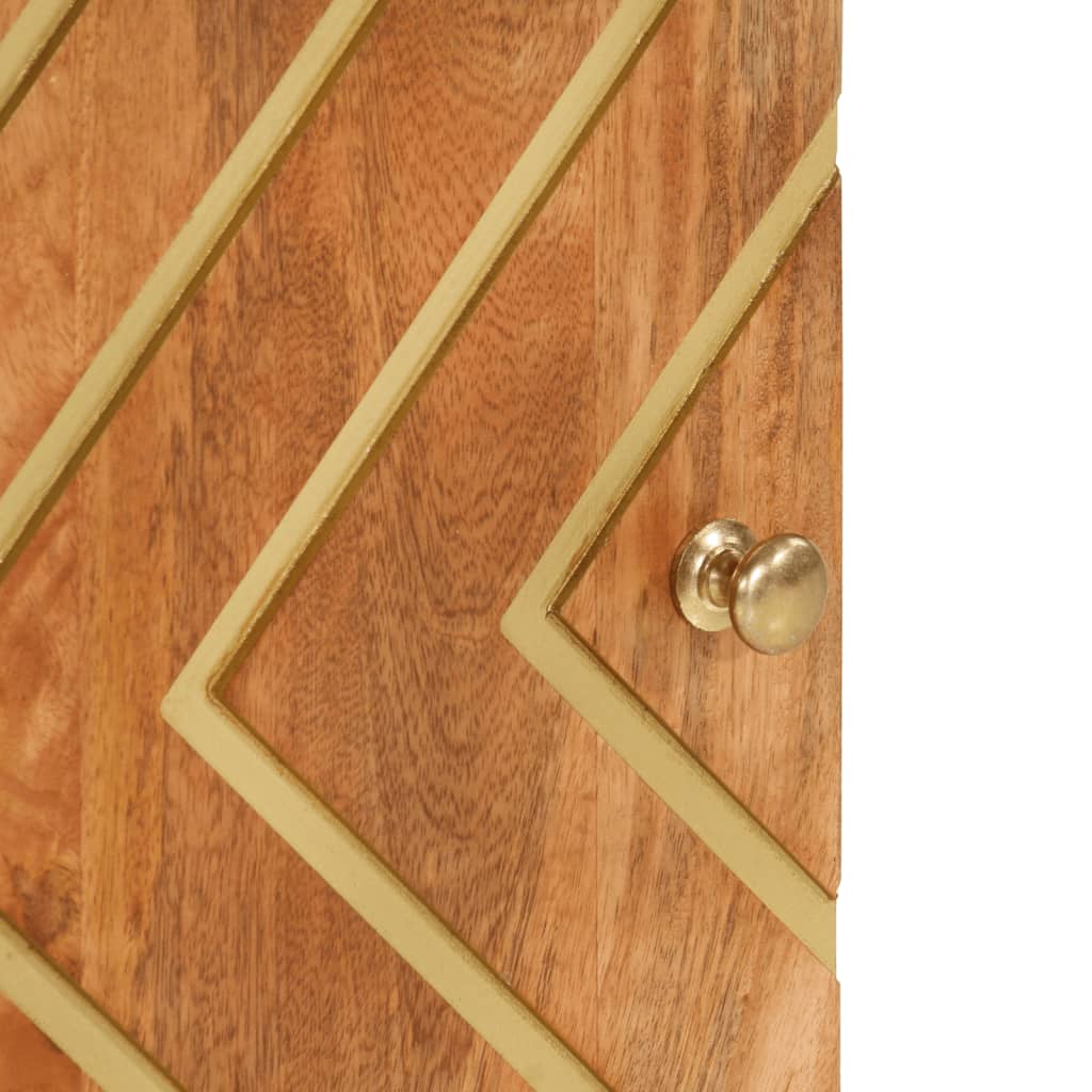 sengebord 50x33x60 cm massivt mangotræ brun og sort