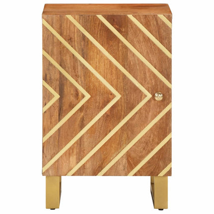badeværelsesskab 38x33,5x58 cm massivt mangotræ brun og sort
