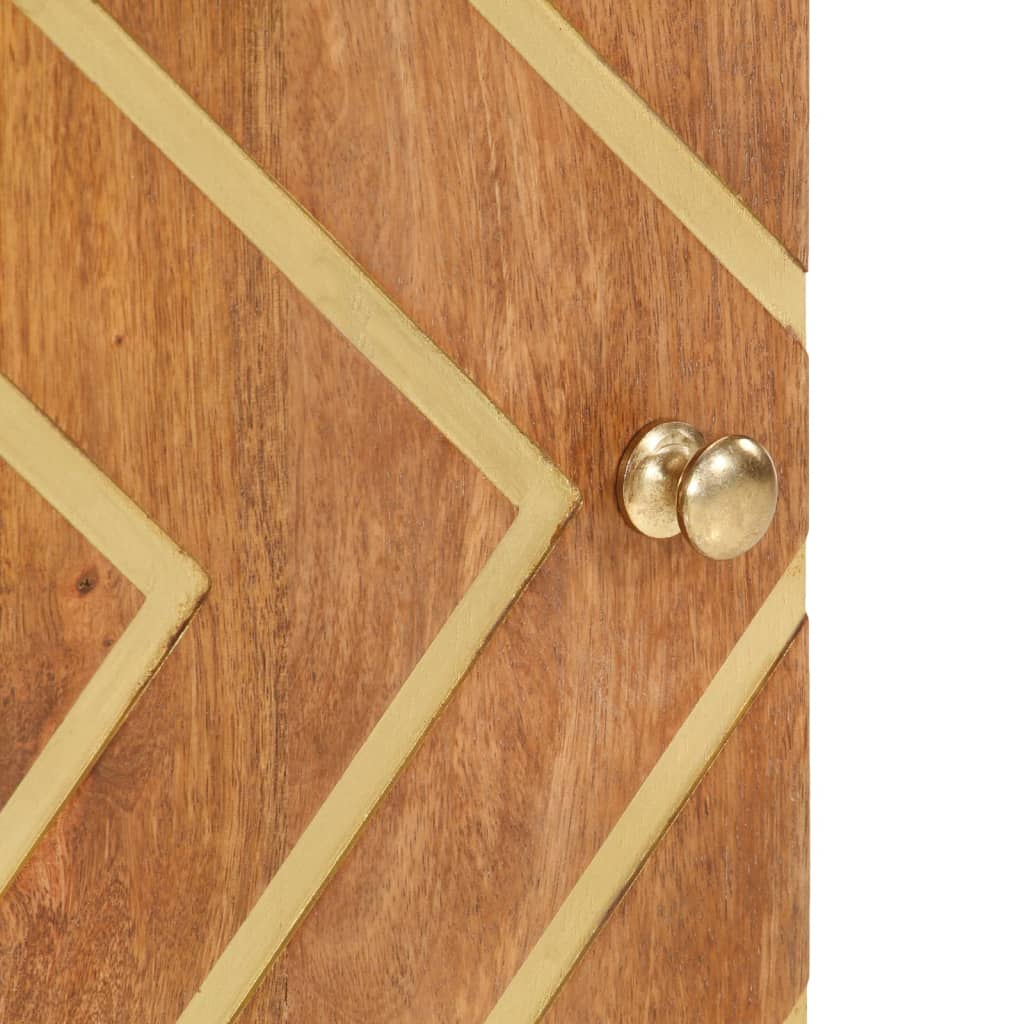 badeværelsesskab 38x33,5x58 cm massivt mangotræ brun og sort