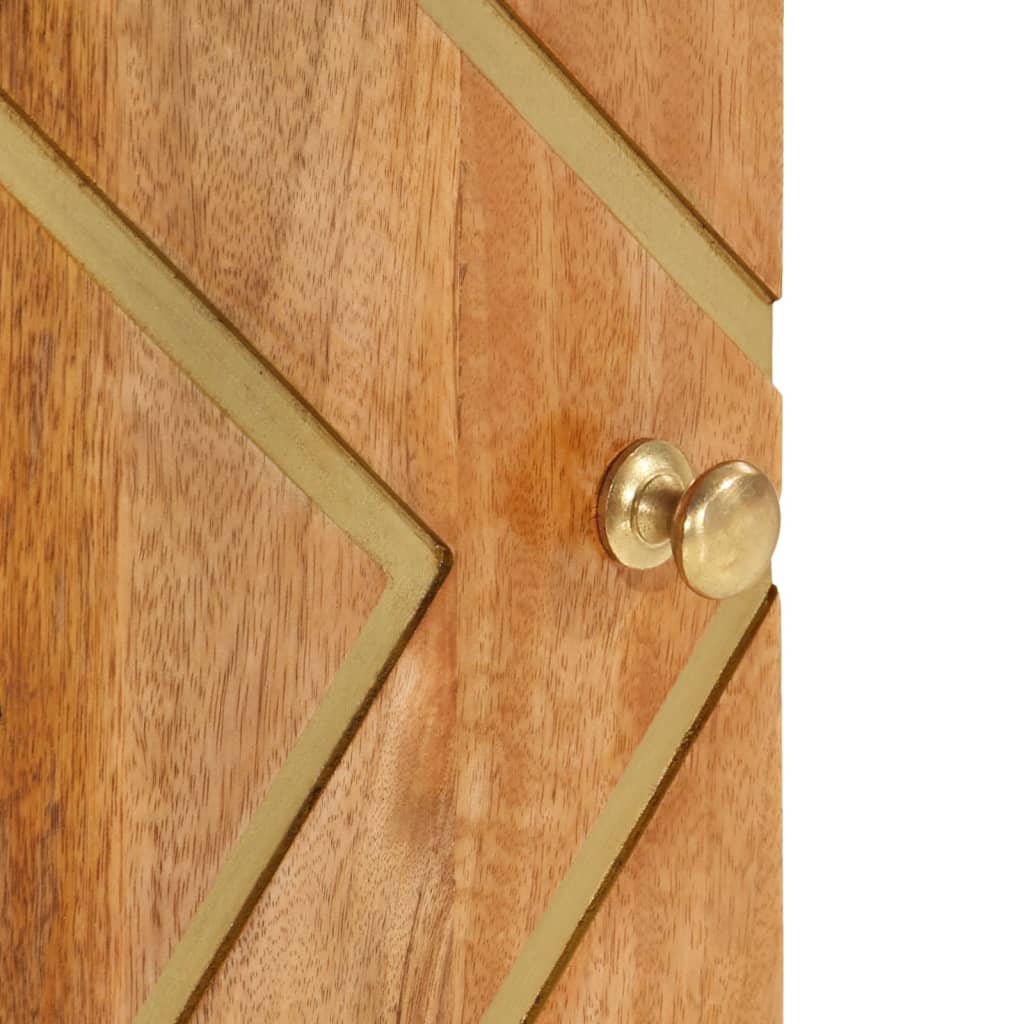 kommode 40x33,5x75 cm massivt mangotræ brun og sort