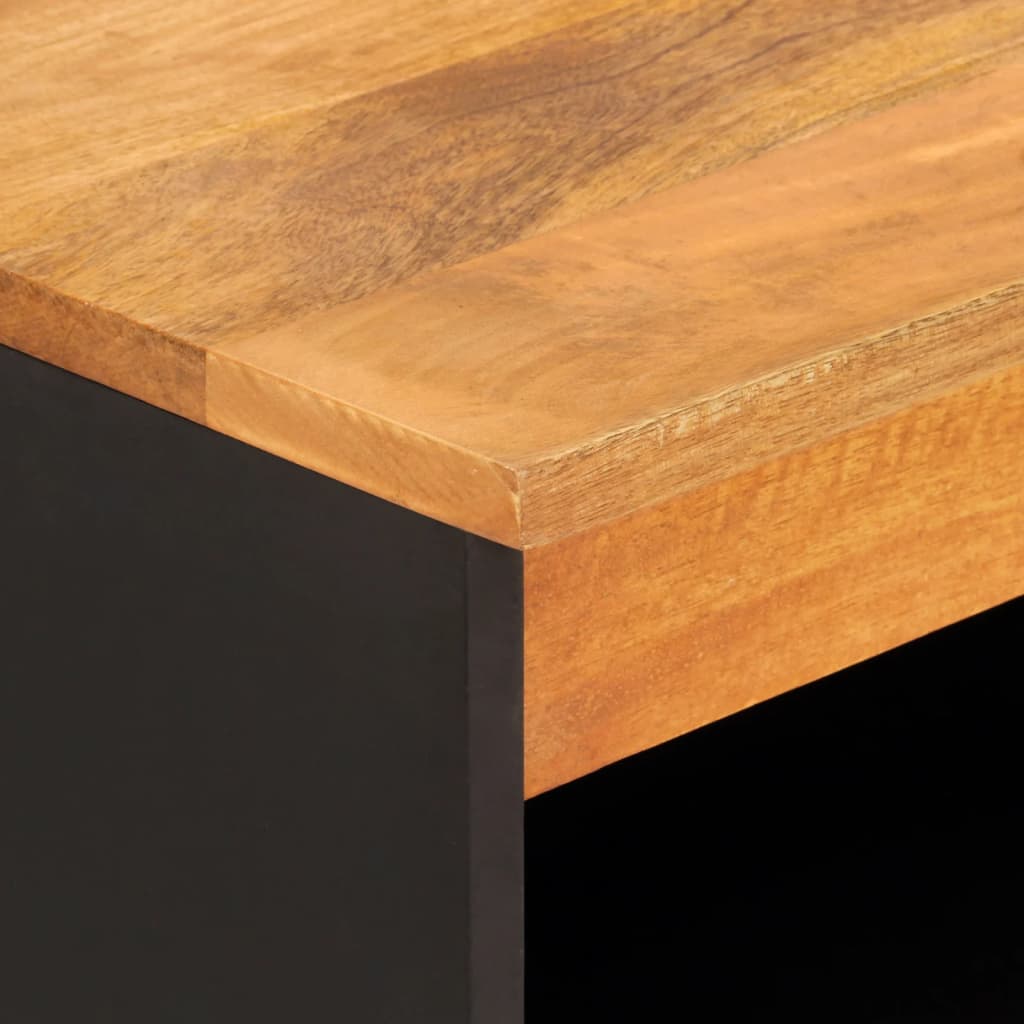 skænk 60x33,5x75 cm massivt mangotræ brun og sort