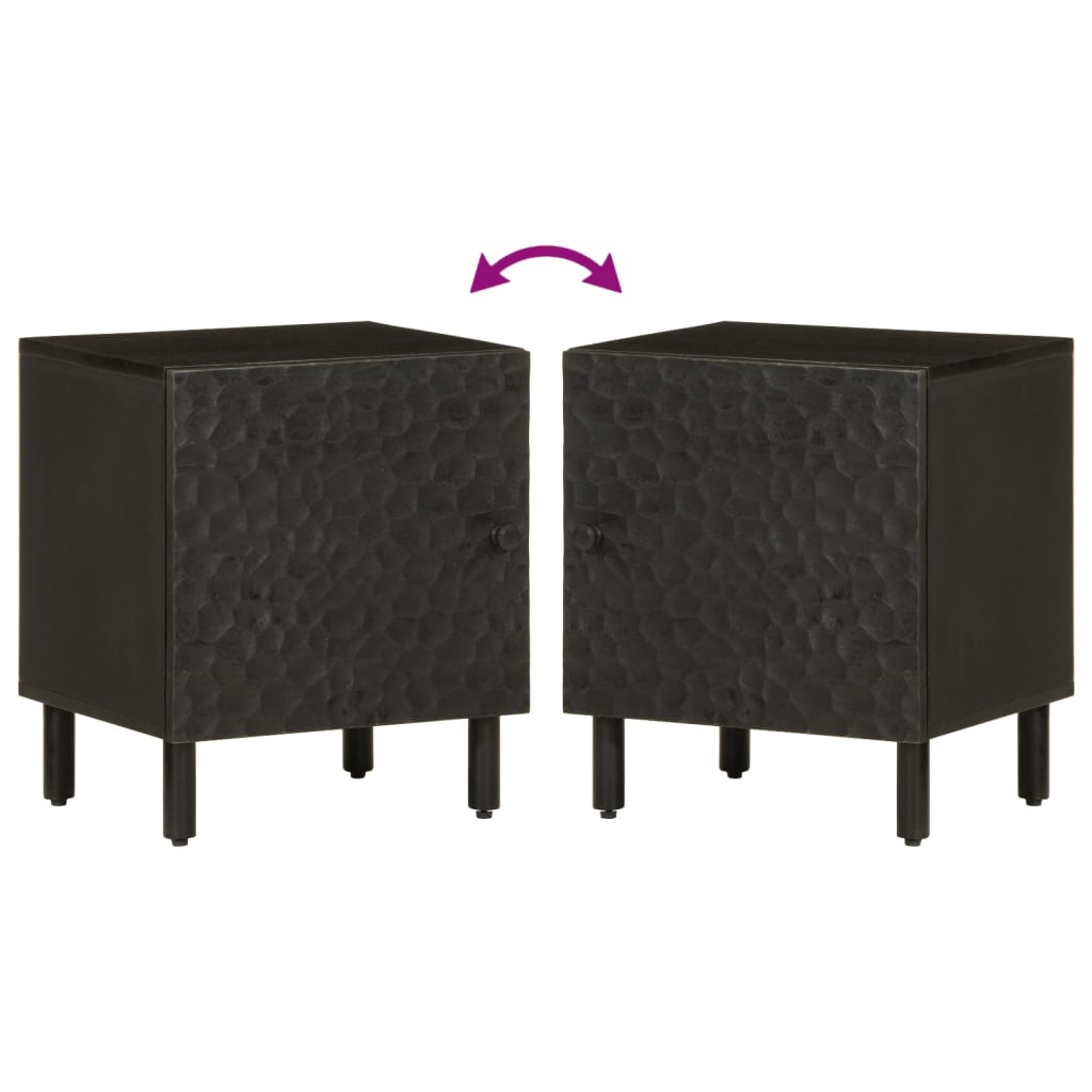 sengebord 40x33x46 cm massivt mangotræ sort