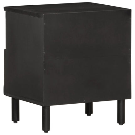 sengeborde 2 stk. 40x33x46 cm massivt mangotræ sort