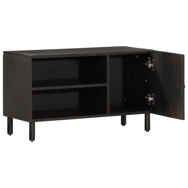tv-bord 80x31x46 cm massivt mangotræ sort