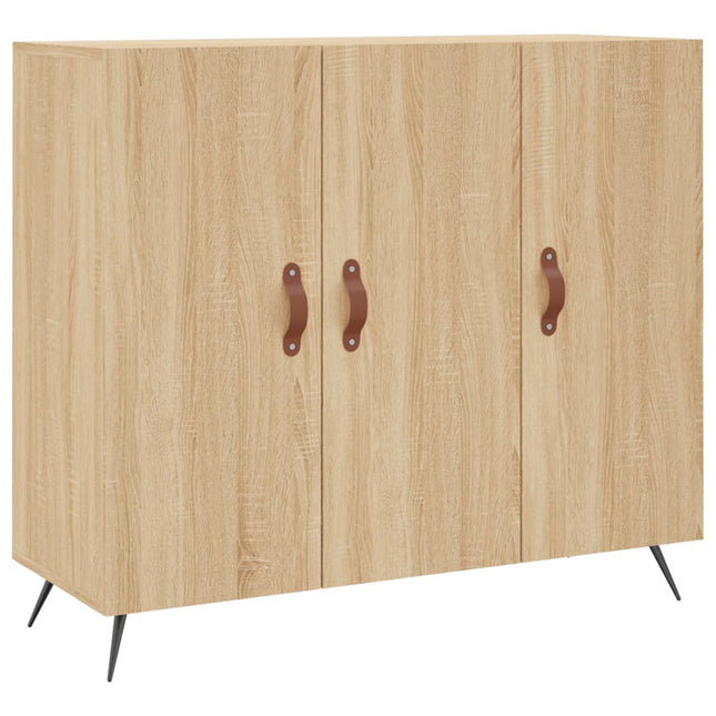 skab 90x34x80 cm konstrueret træ røget egetræsfarve