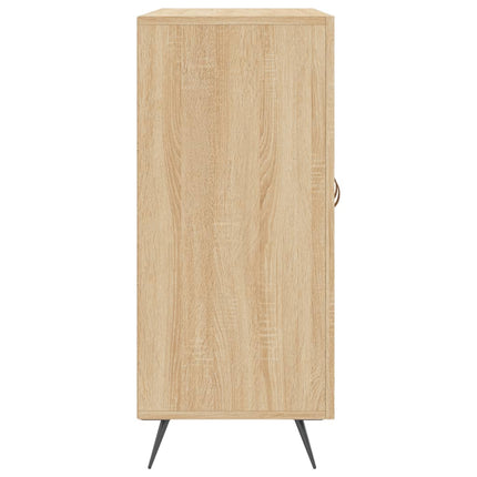 skab 90x34x80 cm konstrueret træ røget egetræsfarve