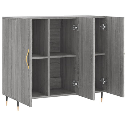 skab 90x34x80 cm konstrueret træ grå sonoma-eg