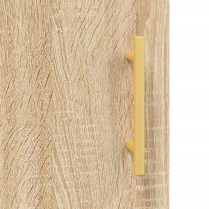 skab 90x34x80 cm konstrueret træ røget egetræsfarve