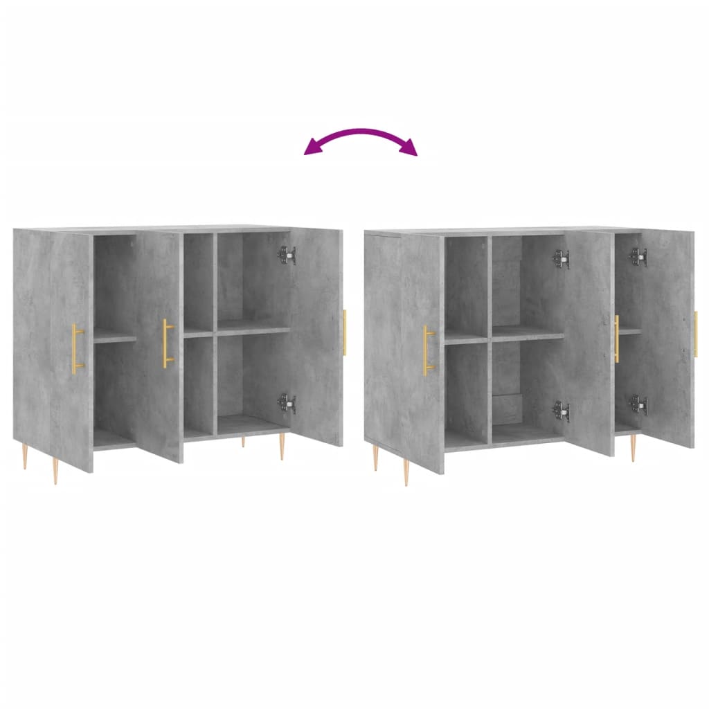 skab 90x34x80 cm konstrueret træ betongrå