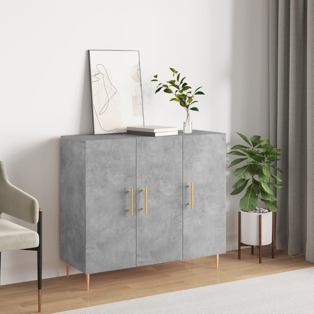 skab 90x34x80 cm konstrueret træ betongrå