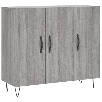 skab 90x34x80 cm konstrueret træ grå sonoma-eg