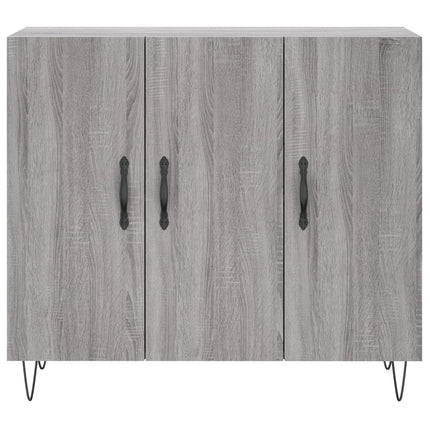 skab 90x34x80 cm konstrueret træ grå sonoma-eg