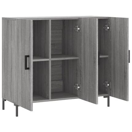 skab 90x34x80 cm konstrueret træ grå sonoma-eg