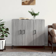 skab 90x34x80 cm konstrueret træ grå sonoma-eg