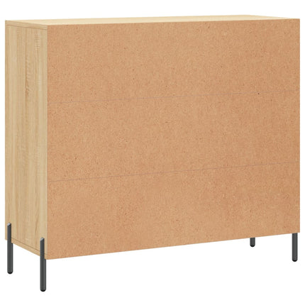 skab 90x34x80 cm konstrueret træ røget egetræsfarve