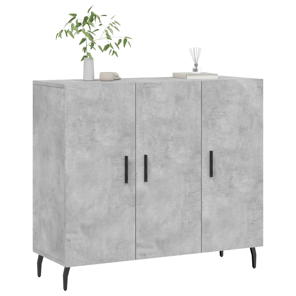 skab 90x34x80 cm konstrueret træ betongrå