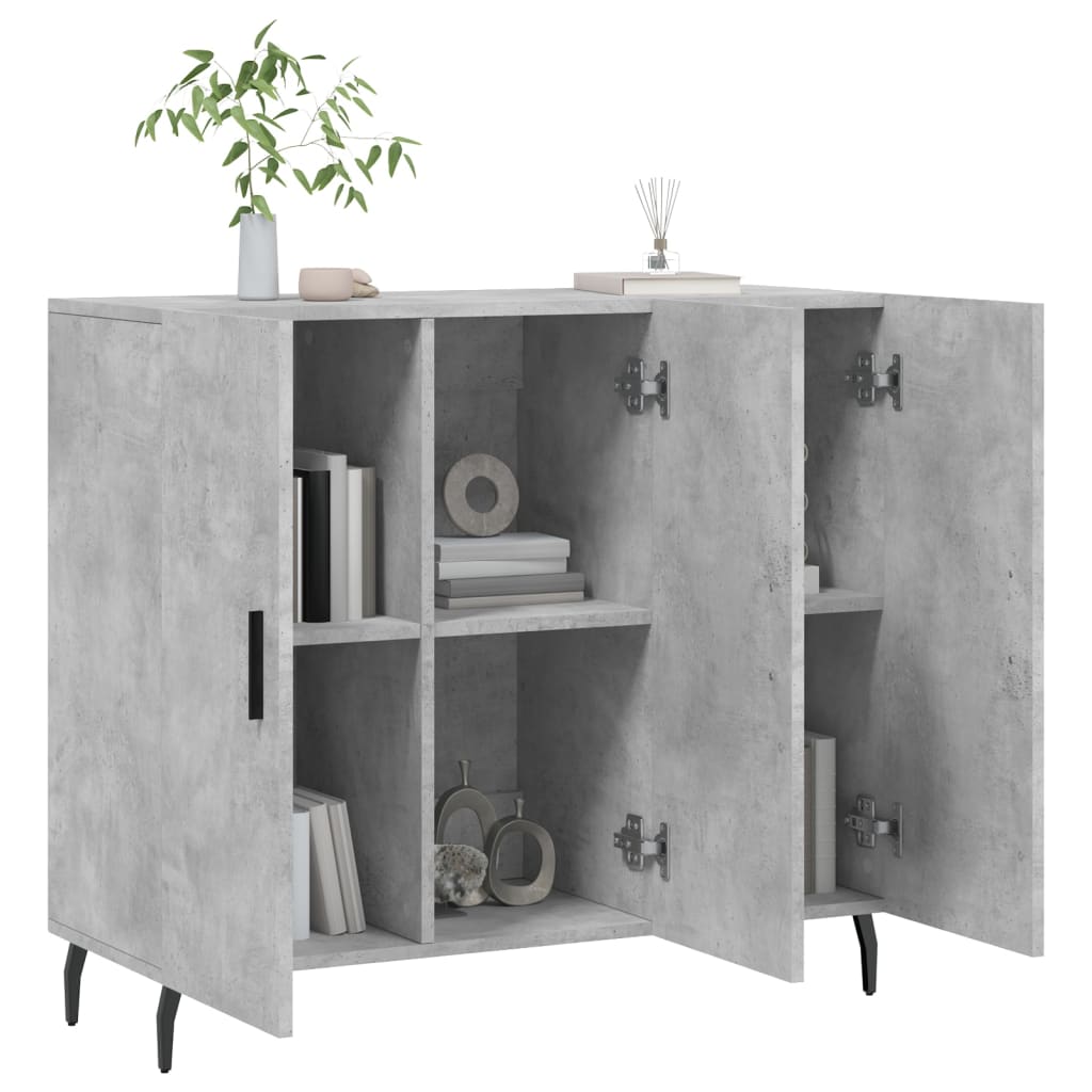 skab 90x34x80 cm konstrueret træ betongrå