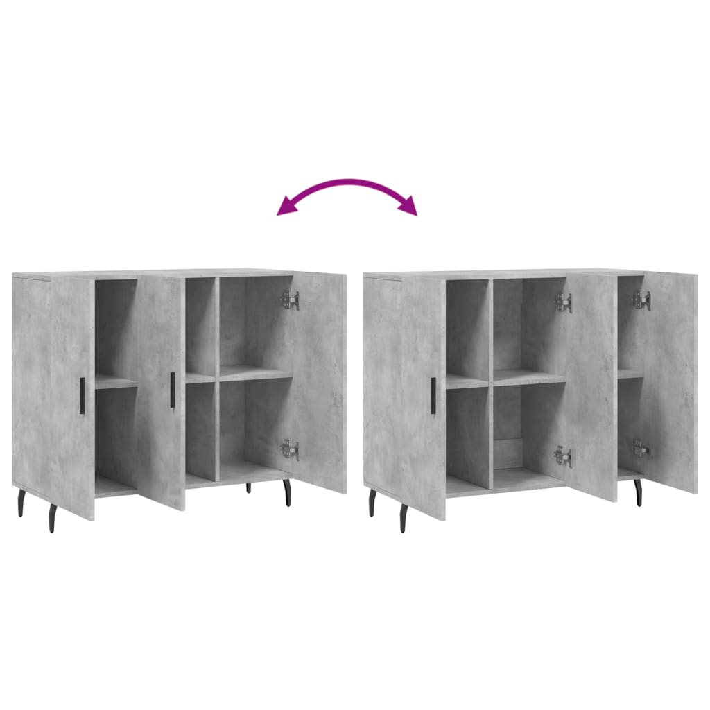 skab 90x34x80 cm konstrueret træ betongrå