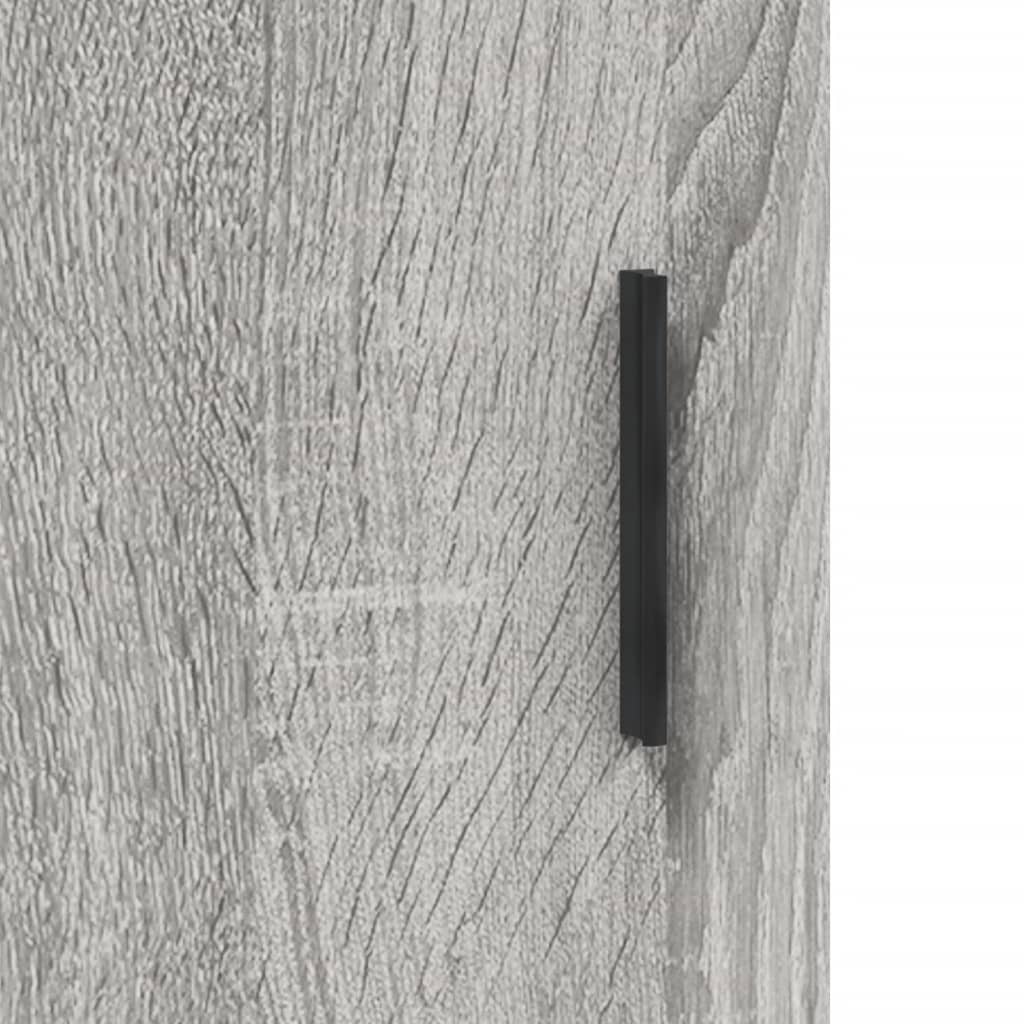 skab 90x34x80 cm konstrueret træ grå sonoma-eg