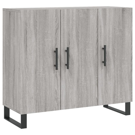 skab 90x34x80 cm konstrueret træ grå sonoma-eg