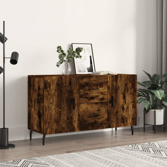 skænk 100x36x60 cm konstrueret træ røget egetræsfarve