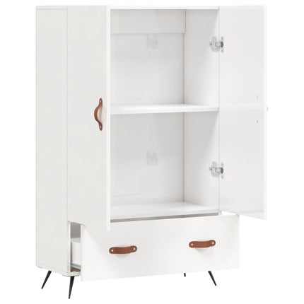 skab 69,5x31x115 cm konstrueret træ hvid højglans