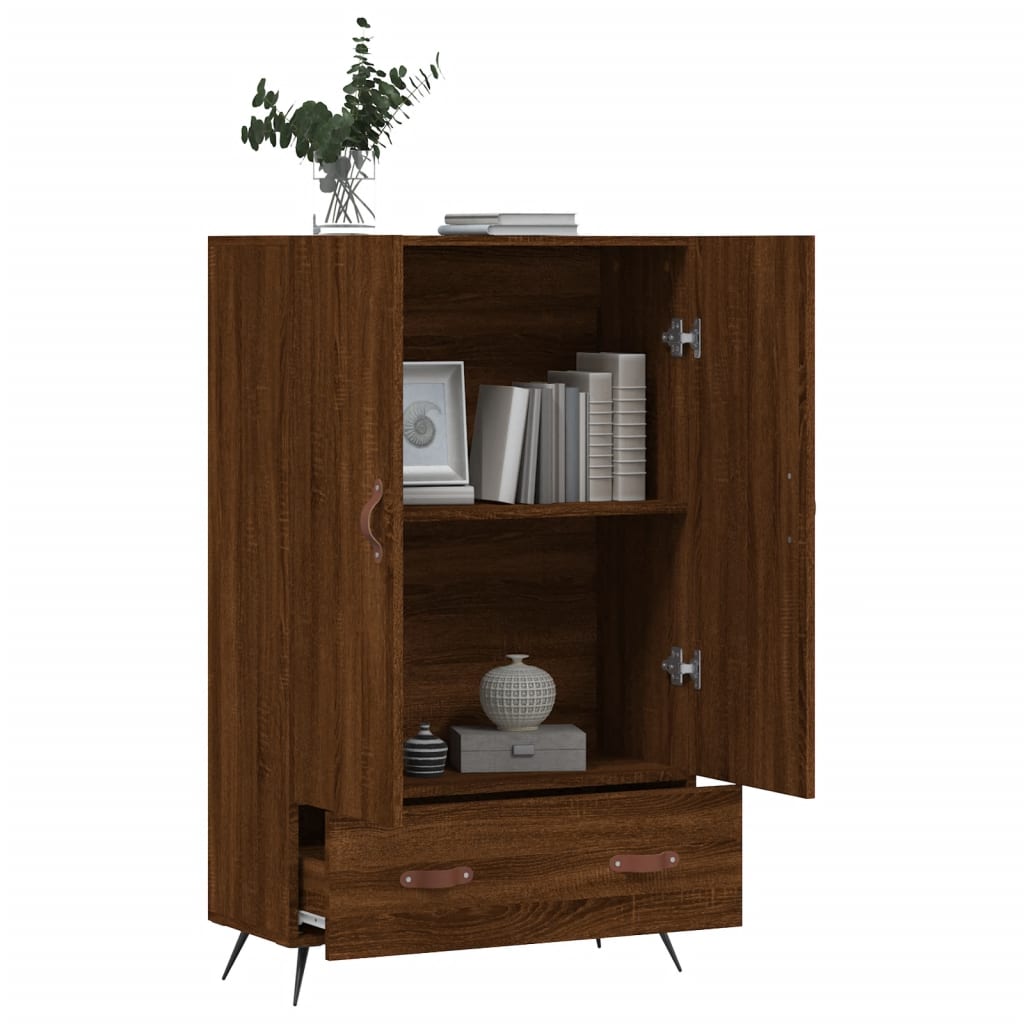 skab 69,5x31x115 cm konstrueret træ brun sonoma-eg