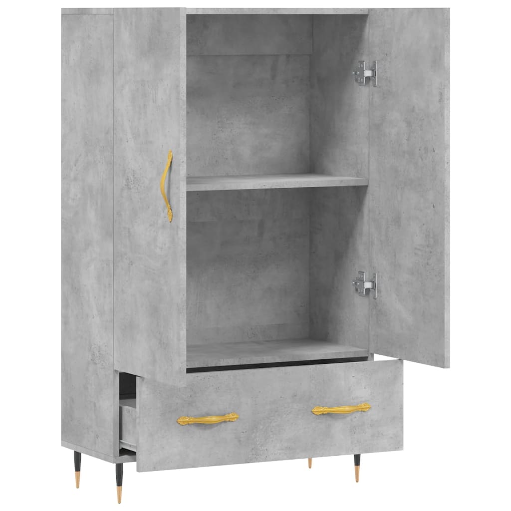 skab 69,5x31x115 cm konstrueret træ betongrå