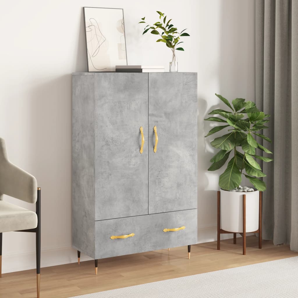 skab 69,5x31x115 cm konstrueret træ betongrå