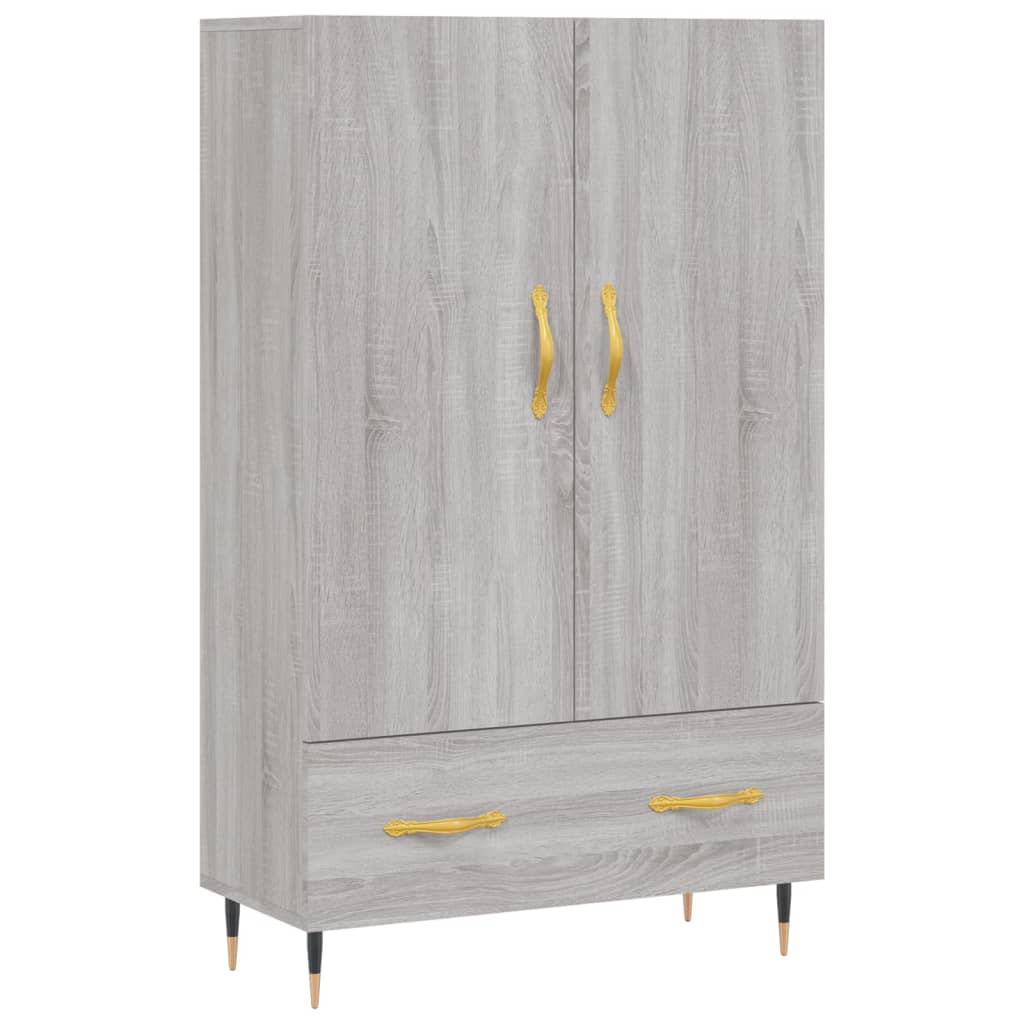 skab 69,5x31x115 cm konstrueret træ grå sonoma-eg