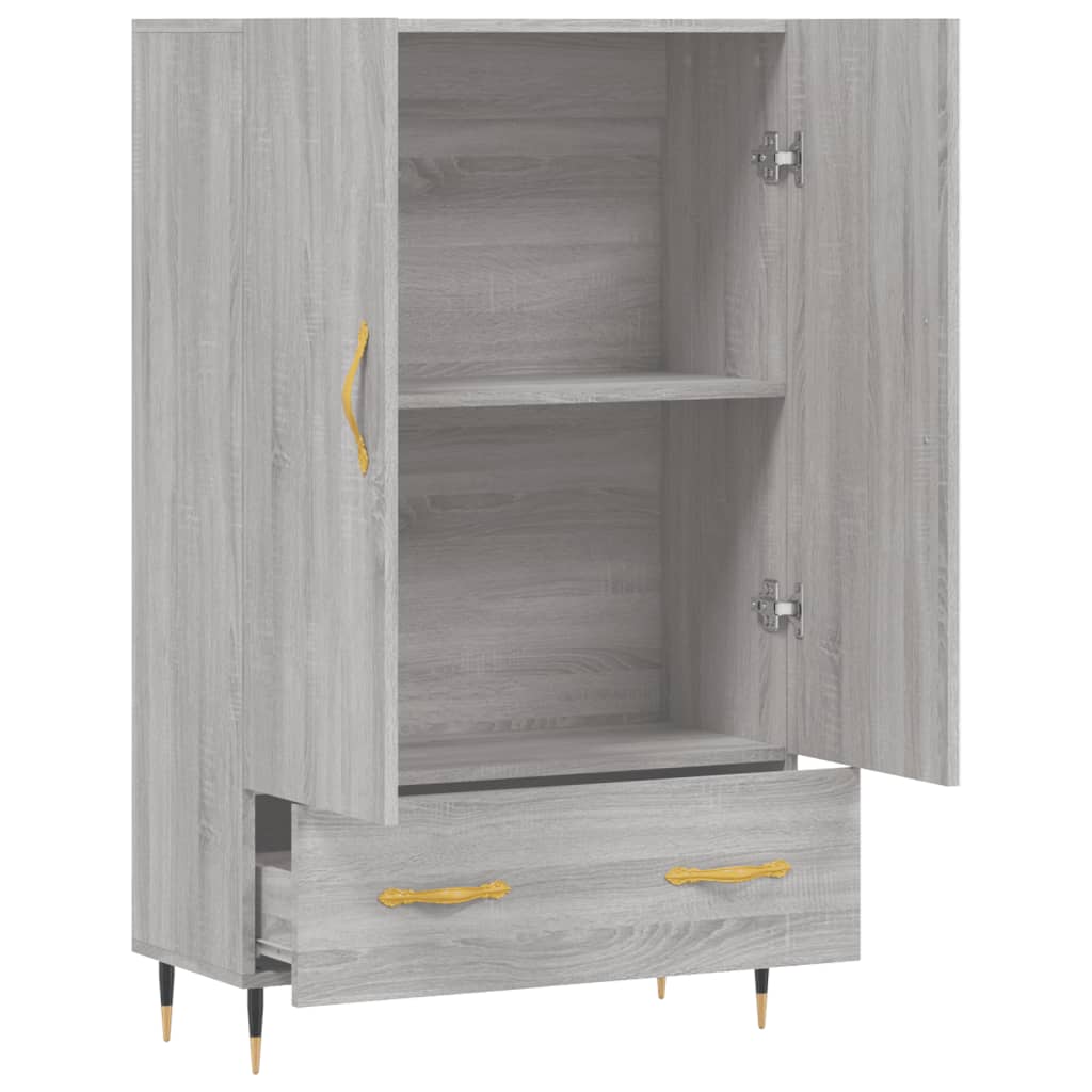 skab 69,5x31x115 cm konstrueret træ grå sonoma-eg