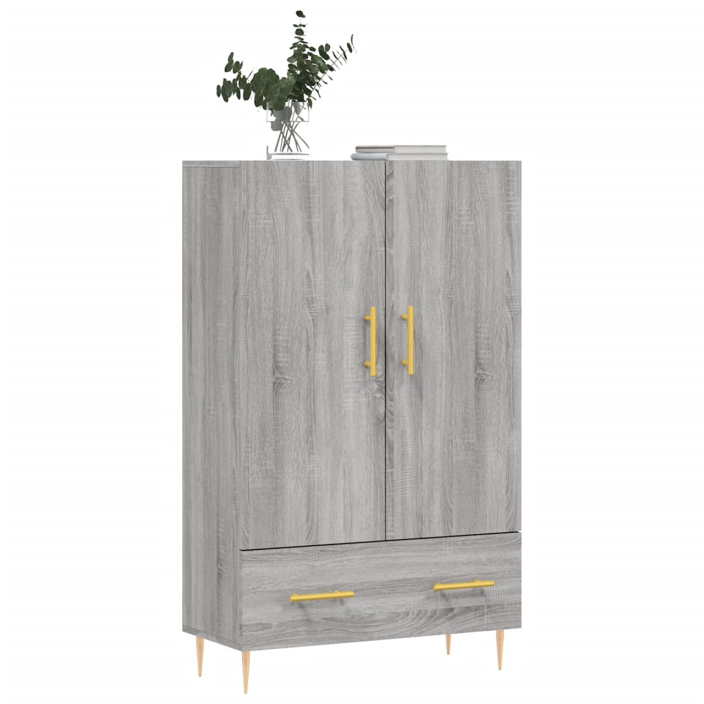 skab 69,5x31x115 cm konstrueret træ grå sonoma-eg