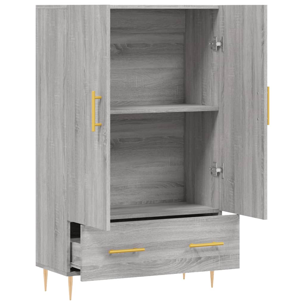 skab 69,5x31x115 cm konstrueret træ grå sonoma-eg