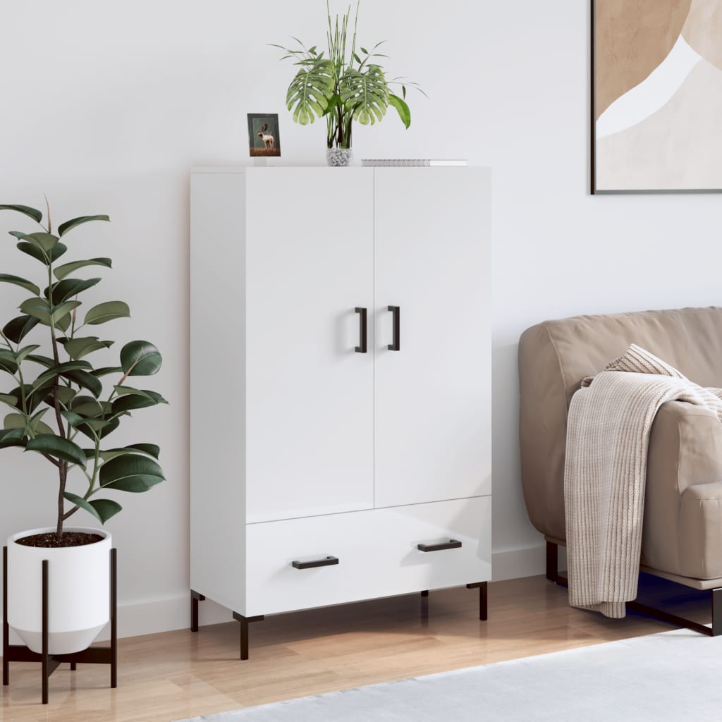 skab 69,5x31x115 cm konstrueret træ hvid højglans