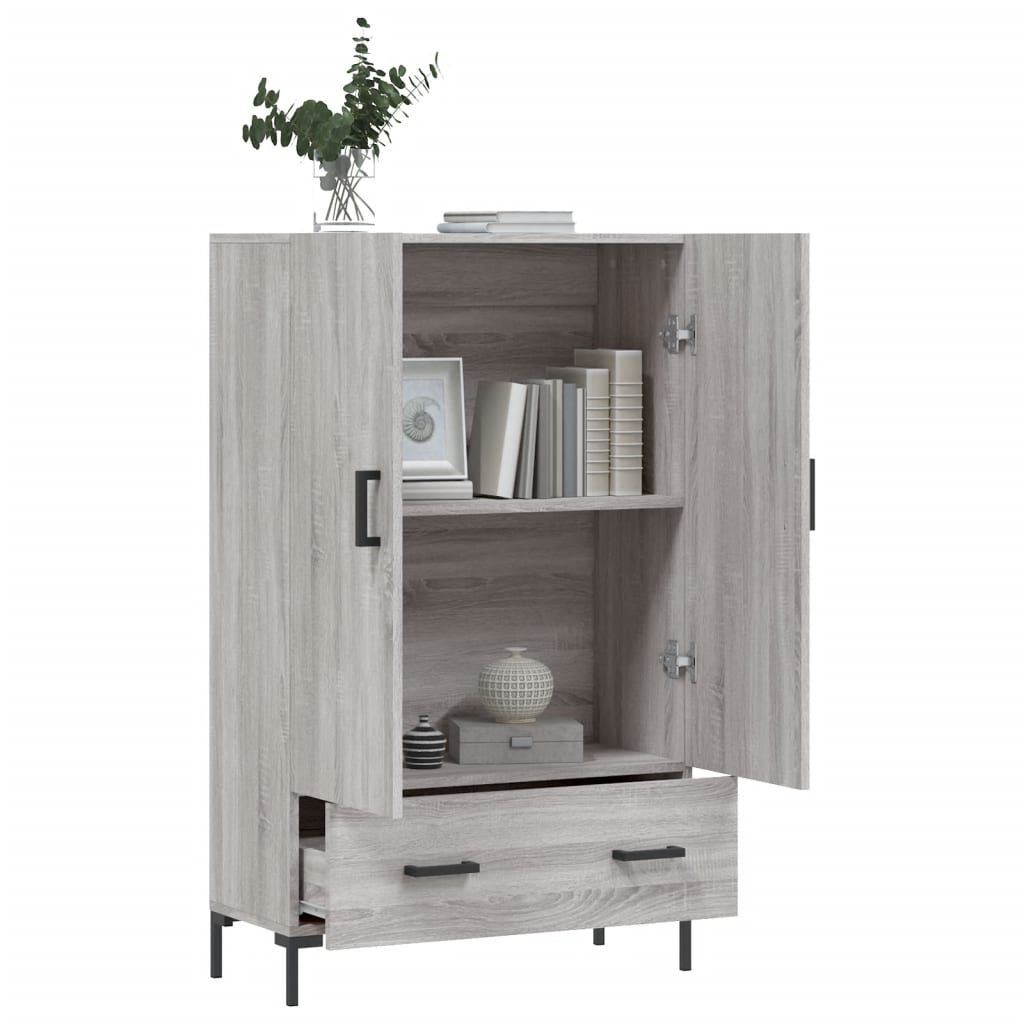 skab 69,5x31x115 cm konstrueret træ grå sonoma-eg