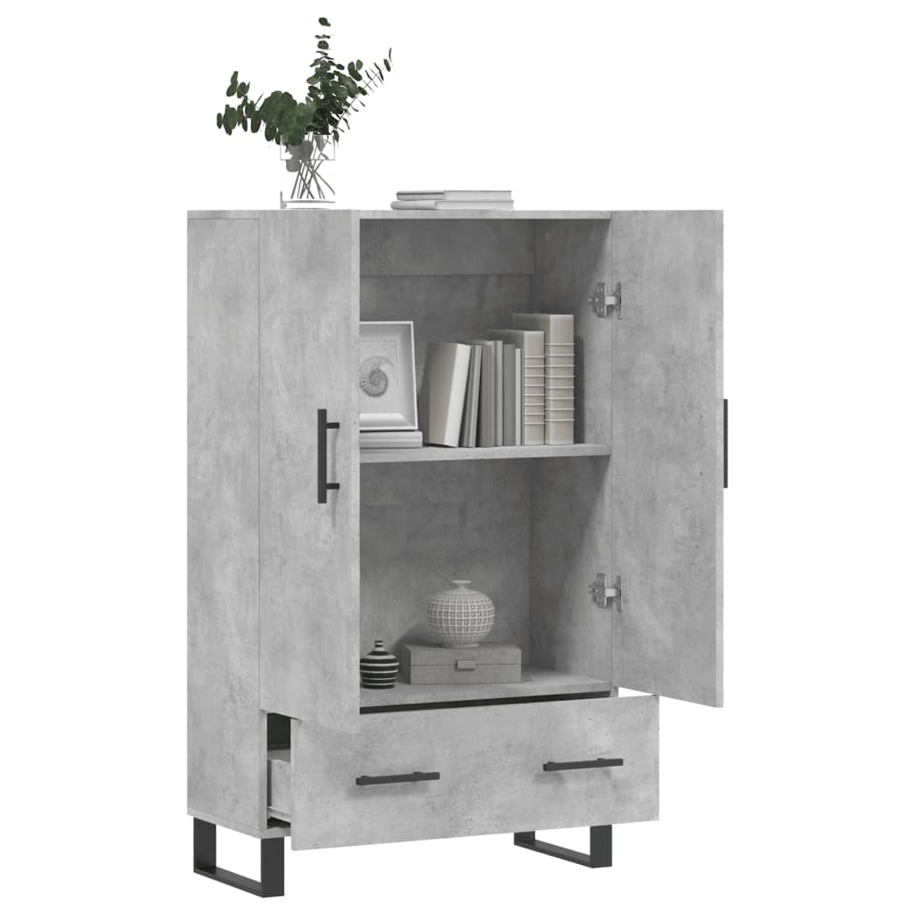 skab 69,5x31x115 cm konstrueret træ betongrå